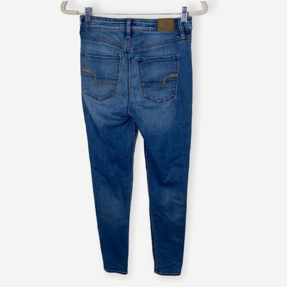 American Eagle Super Hi-Rise Jegging Size 4 Short High Waist Stretch Jeans Denim - Picture 6 of 11